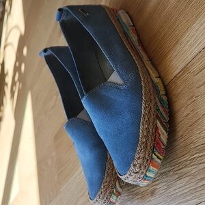 Maciejka Blue Suede Platform Espadrilles